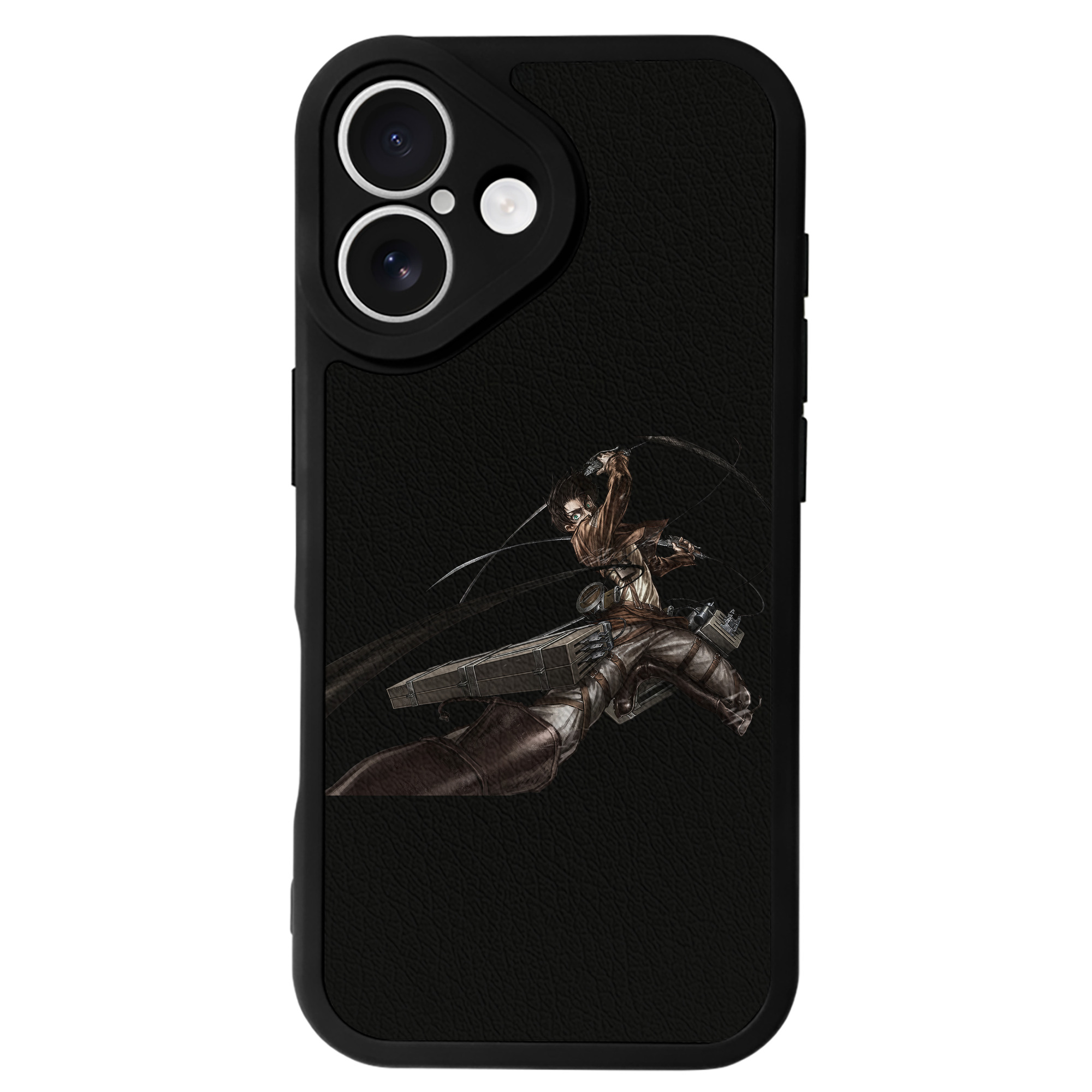 （画像用） 進撃の巨人 エレン･イェーガー Attack on Titan Eren Jäger 【iPhone 16シリーズ対応】シリコンスマホケース（レザー調） 材質：シリコン